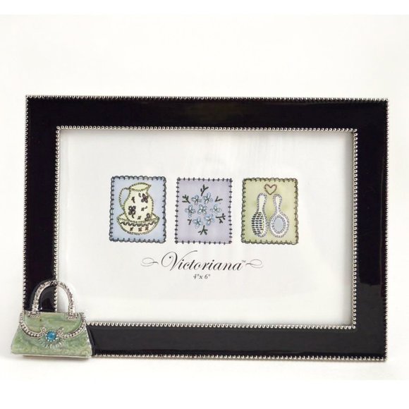 Victoriana Enamel & Silver Fashion Picture Frame - Picture 1 of 5